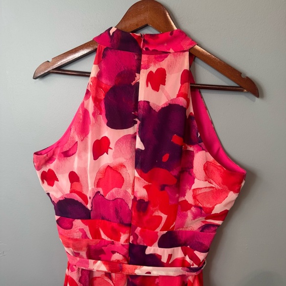 Jessica Howard Floral Sleeveless Halter Neck High Low Midi Dress. Woman’s 10 - Picture 9 of 15